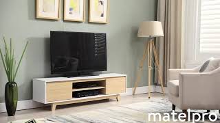 Meuble TV scandinave chêne clairblanc Helga  Matelprocom [upl. by Rehportsirhc]