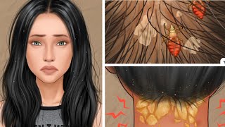 ASMR animation for removing head liceSatisfying scalp treatment [upl. by Rraval]