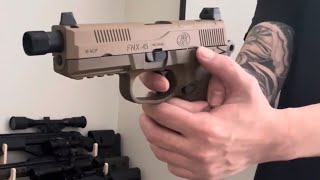 Airsoft gas blowback CYBERGUN FN FNX45 by vfc shooting [upl. by Krik]