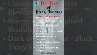 Blood Thinner Red Flags You Shouldn’t Ignore 🚨 Stay Safe Dr Nida Najmi [upl. by Amery]