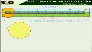 LEAST COUNT OF METRIC VERNIER CALIPER MARATHI [upl. by Anaela]