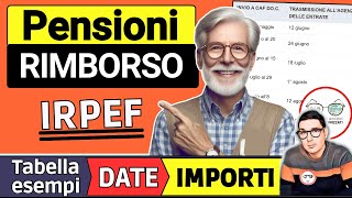 PENSIONI ✅ RIMBORSO IRPEF NETTO E CONGUAGLI 2024 ➜ TABELLE DATE ESEMPI INPS 730 IMPORTI QUANDO [upl. by Suidaht]