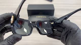 Versace 4384B GB187 BlackGray Sunglasses [upl. by Kerwinn]