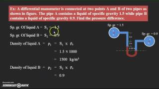 UTube Differential Manometer Problem Solving [upl. by Nohtan13]