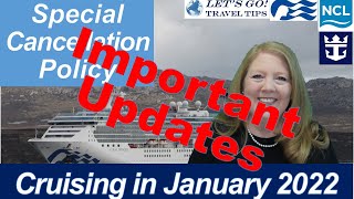 UPDATED Cruise Cancellation Policies Due To CDC  Princess Cruises NCL Royal Caribbean [upl. by Esertap176]