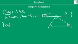 Sum of the angles of a triangle is 180° Theorem [upl. by Arraeis]