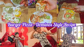 burger pizza  dominos style recipeshortvideoshorts cookingshookingyoutube [upl. by Aicilaf]