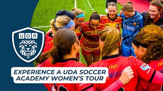 Inside the UDA Soccer Academy Womens Tour  College Soccer Experience In The UK [upl. by Ihtraa]