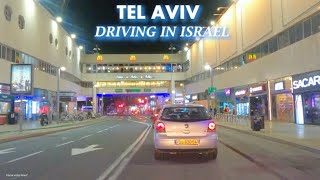 Tel Aviv at night Driving in Israel 2024 [upl. by Asinet]