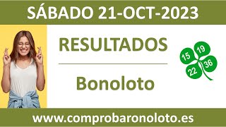 Resultado del sorteo Bonoloto del sabado 21 de octubre de 2023 [upl. by Rosaleen]