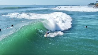 SURFING PUMPING Moffats Beach Sunshine Coast  CYCLONE SWELL [upl. by Cenac]