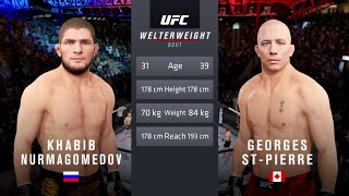 Khabib Nurmagomedov vs Georges StPierre  UFC 4 Who will dominate   Khabib vs GSP  Intense🔥 [upl. by Sabra]