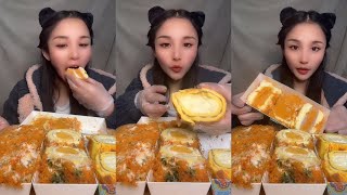 Jambon cake eating dessert mukbang asmr eating sound [upl. by Edea656]