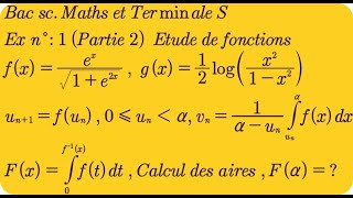 Ex n° 1 Partie 2 Étude de fonctions pour les examens de La 2ème année Bac SM et Terminale S [upl. by Ynohtna666]