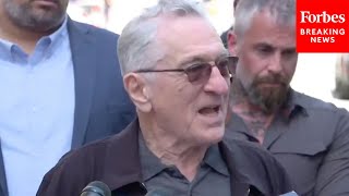 Hecklers Yell F Joe Biden Other Obscenities At Robert De Niro At Press Briefing Outside Trial [upl. by Enial]