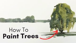 Paint Trees in Watercolor  Tutorial [upl. by Blayne789]