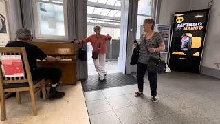 Two Ladies Do A Boogie Woogie Dance At The Piano [upl. by Chickie]