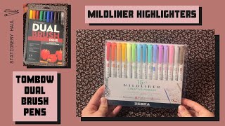 Tombow Dual Brush Pens  Zebra Mildliner Highlighters  REVIEW amp SWATCHES [upl. by Notnelc]