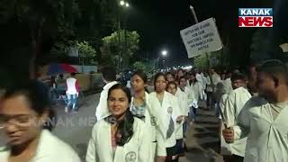 RG Kar Medical College Case  Medical Students Hold Candle March Protest In Koraput [upl. by Walkling]