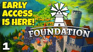 Foundation City Builder Early Access  Part 1  The new Valley map [upl. by Hrutkay]