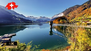 Golden Autumn in Switzerland 🇨🇭 Lungern Most Beautiful Places In Switzerland  Relaxing Walk [upl. by Atilahs]