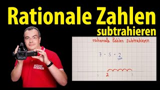 Rationale Zahlen subtrahieren  ganz einfach erklärt  Lehrerschmidt [upl. by Cristian]