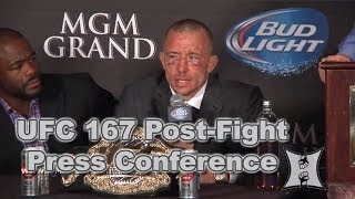 UFC 167 StPierre vs Hendricks PostFight Press Conference LIVE  complete  unedited [upl. by Coats]