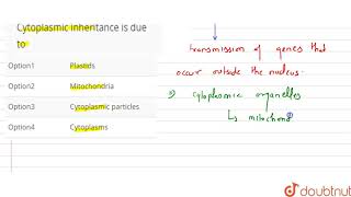 Cytoplasmic inheritance is due to [upl. by Bacon278]