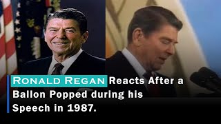 Ronald Reagans Reaction to a Balloon Popping During Speech  6 Years After Assassination Attempt [upl. by Ivey]