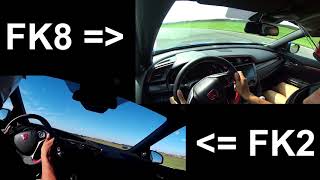 Type R FK8 vs FK2 Same driver same track [upl. by Cleodal]