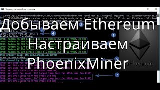 Настраиваем майнер Феникс на добычу Эфира Майним Ethereum с помощью PhoenixMiner [upl. by Inus]