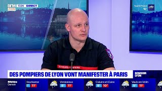 Des pompiers de Lyon vont manifester à Paris [upl. by Letnahc]