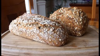 NoKnead Multigrain Whole Wheat Bread… super easy… no machines updated [upl. by Nauqat]