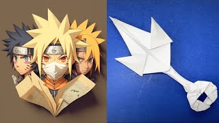 How to Make a Paper Kunai Minato  Origami Kunai Minato  Origami Knife [upl. by Ydassac]