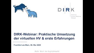 DIRKWebinar Praktische Umsetzung der virtuellen HV amp erste Erfahrungen [upl. by Rafat]