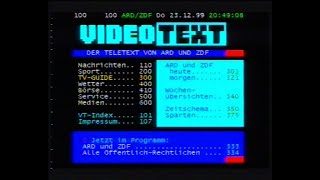 Videotext komplett ARDZDF Seite 100899  Teletext complete ARDZDF p 100899 1999 [upl. by Ailbert]