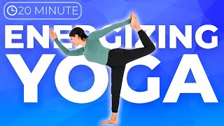 20 minute Morning Yoga for Energy  strong glutes toned core amp defined legs [upl. by Clara]