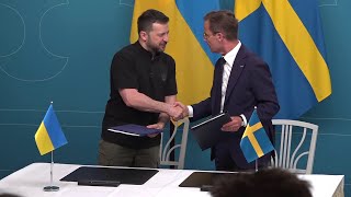 Sweden enters into security cooperation agreement with Ukraine [upl. by Naehgem]