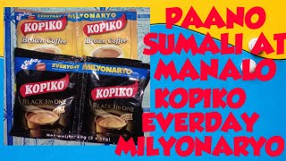 PAANO SUMALI AT MANALO SA KOPIKO EVERYDAY MILYONARYO RAFFLE CODE PROMO 2022  KOPIKO PHILIPPINES [upl. by Cressi756]