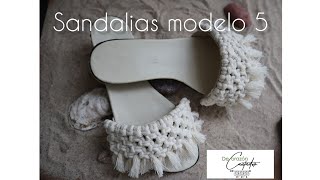 Sandalias tejidas a macramé con nudo plano Modelo 5 [upl. by Notluf351]