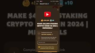 Make 45000 Staking Crypto in 2024  Memefi code today 21st of August [upl. by Faria]