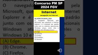 Internet  navegação na Internet  concurso pm sp 2024 fgv  noçoes basicas de informatica fgv [upl. by Nollahs239]