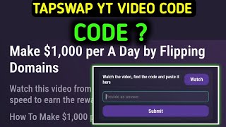 Make 1000 Per per a day by flipping domains  Tapswap Code  How To Make 1000 per A Day by Flip [upl. by Odracir]