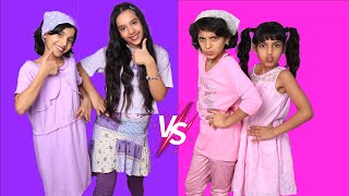 قضينا يوم كامل بالون البنفسجي 💜 ضد الوردي 🩷 Pink vs Purple food whole day [upl. by Normi]