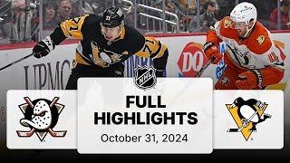 NHL Highlights  Ducks vs Penguins  October 31 2024 [upl. by Ogir]