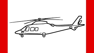 How to draw a HELICOPTER easy  Drawing helicopter step by step [upl. by Arrehs944]