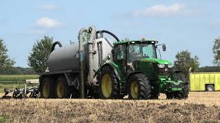 MEST UITRIJDEN OP DE GRAANSTOPEL JOHN DEERE 6150 R SLOOTSMID [upl. by Kcerred]