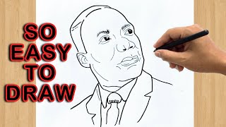 Martin Luther King Drawing Tutorial Easy Step by Step [upl. by Salzhauer]