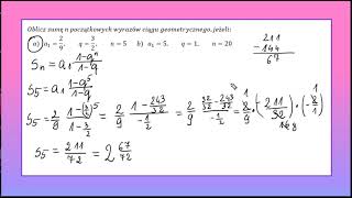 CIĄG GEOMETRYCZNY od podstaw powtórka do matury proste zadania 9 [upl. by Arrait824]