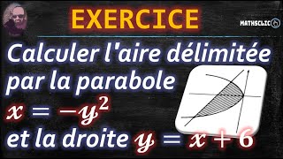 🔴MATHSCLIC EXERCICE  CALCUL DE LAIRE DÉLIMITÉE PAR LA PARABOLE 𝔁−𝔂𝟐 ET LA DROITE 𝔂𝔁𝟔 [upl. by Brade]